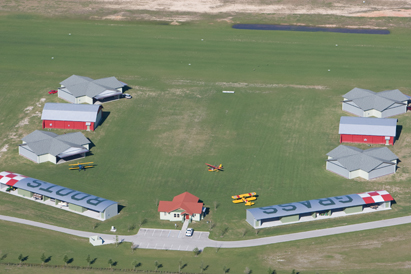 Hangars are close to clubhouse